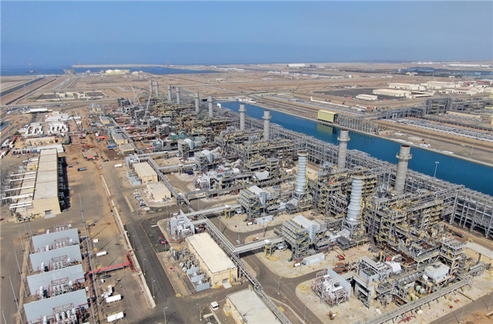 圖為無人機拍攝的吉贊燃機聯合循環電站。山東電建供圖