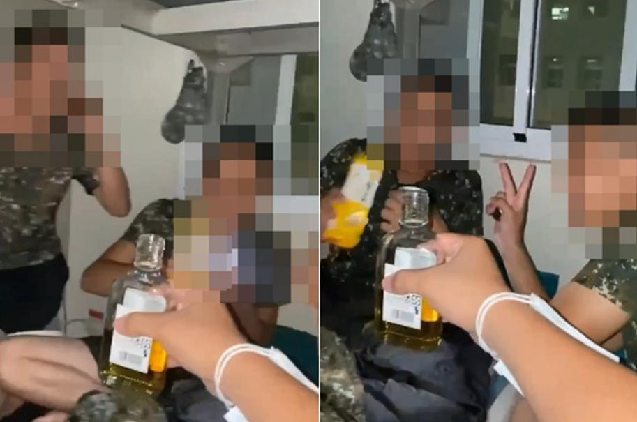 臺軍在宿舍開“飲酒趴”。圖片來源：臺灣“中時新聞網(wǎng)”。