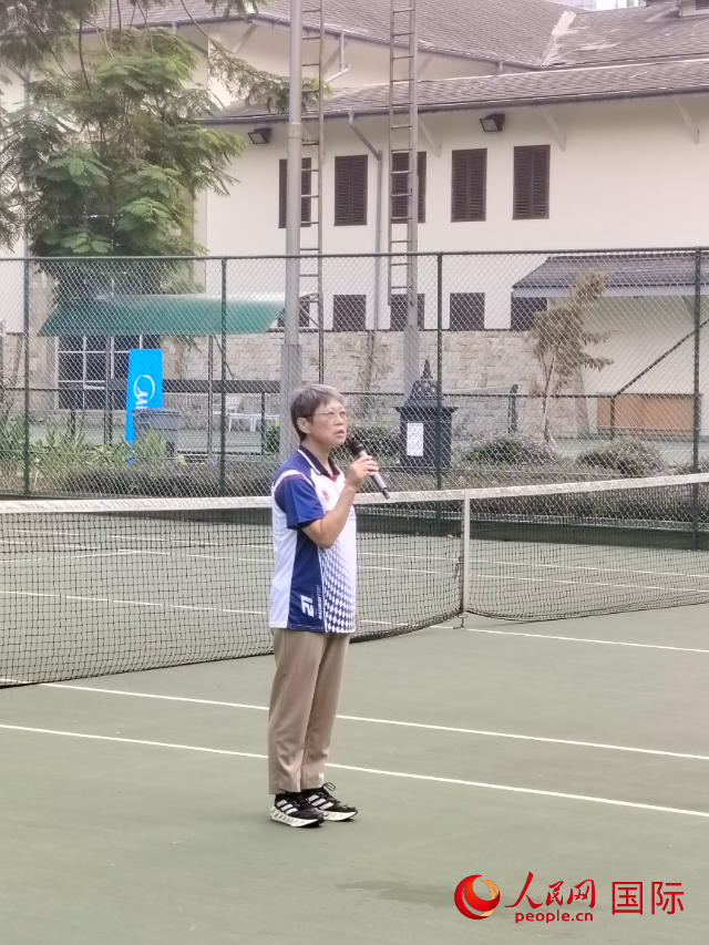 中國駐印尼大使館公參石資明講話。人民網記者 李培松攝
