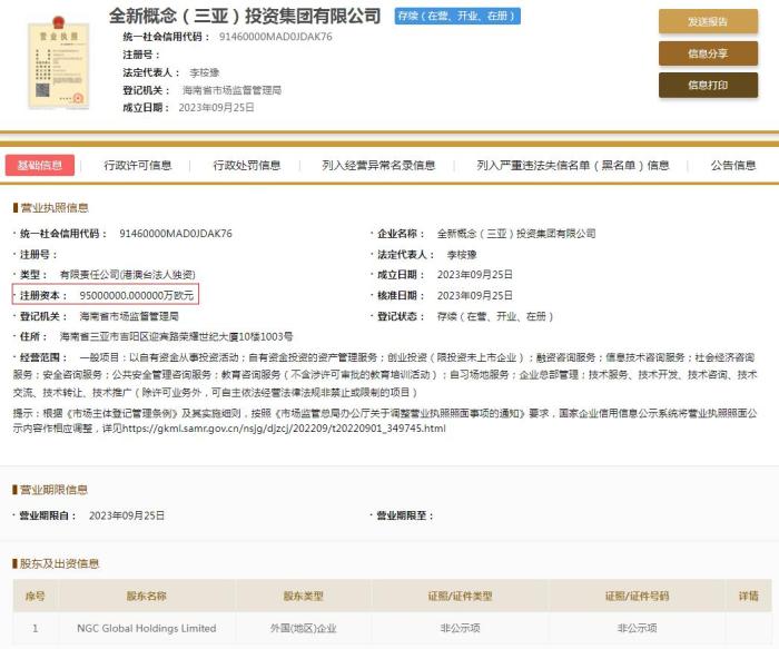 國家企業信用信息公示系統截圖。