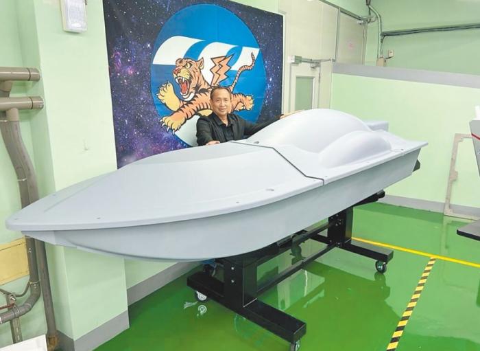 雷虎科技日前發布“海鯊號”海上無人艇。圖片來源：臺灣《中國時報》。