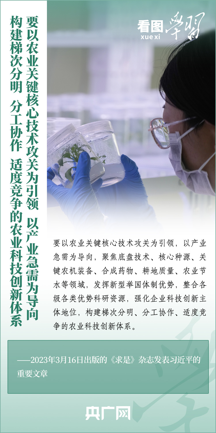 看圖學習丨推廣良田、良種、良法、良機 給農業現代化插上科技的翅膀