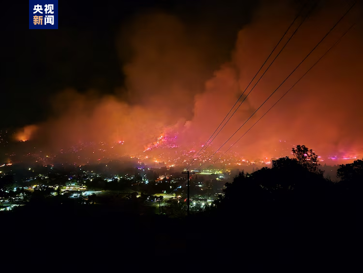 美國加州中部發生野火 當地發布疏散令