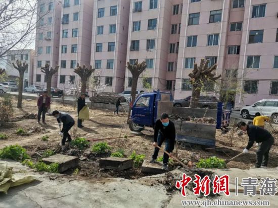 圖為尖扎干部職工生態(tài)建設(shè)和環(huán)境保護(hù)現(xiàn)場(chǎng)。尖宣 供圖