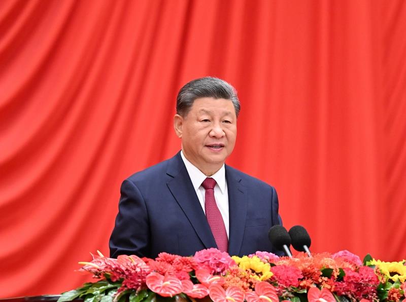 △2024年9月30日，慶祝中華人民共和國成立75周年招待會在北京人民大會堂隆重舉行。習近平總書記出席招待會并發表重要講話。