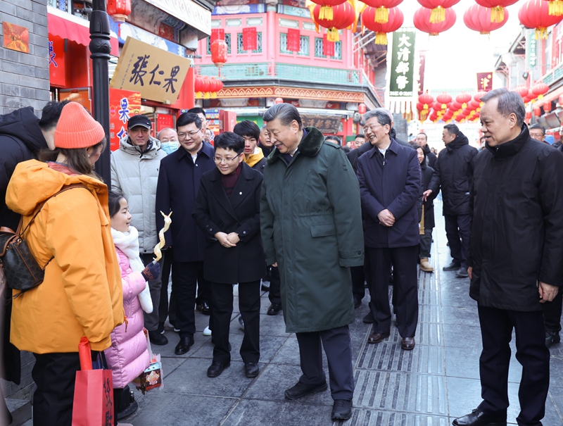 2024年2月1日，習近平總書記在天津古文化街考察。