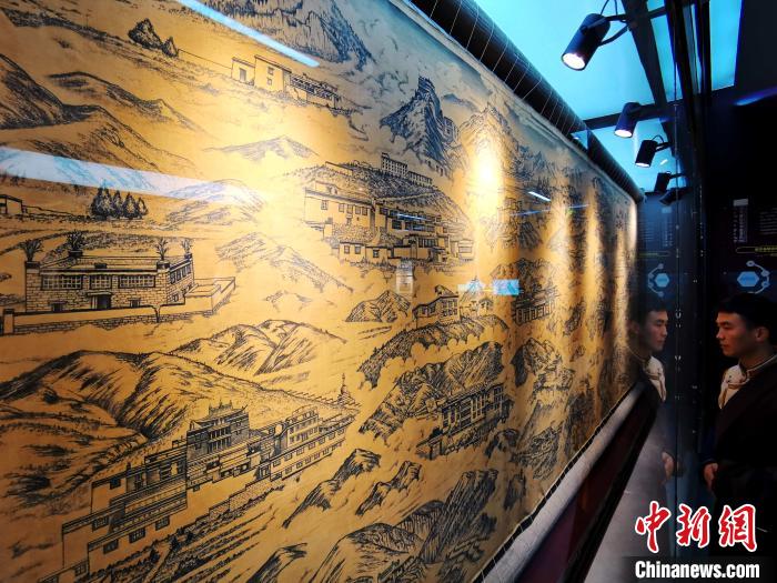 圖為歷代藏醫(yī)藥學(xué)教育機構(gòu)展示。　張?zhí)砀?攝