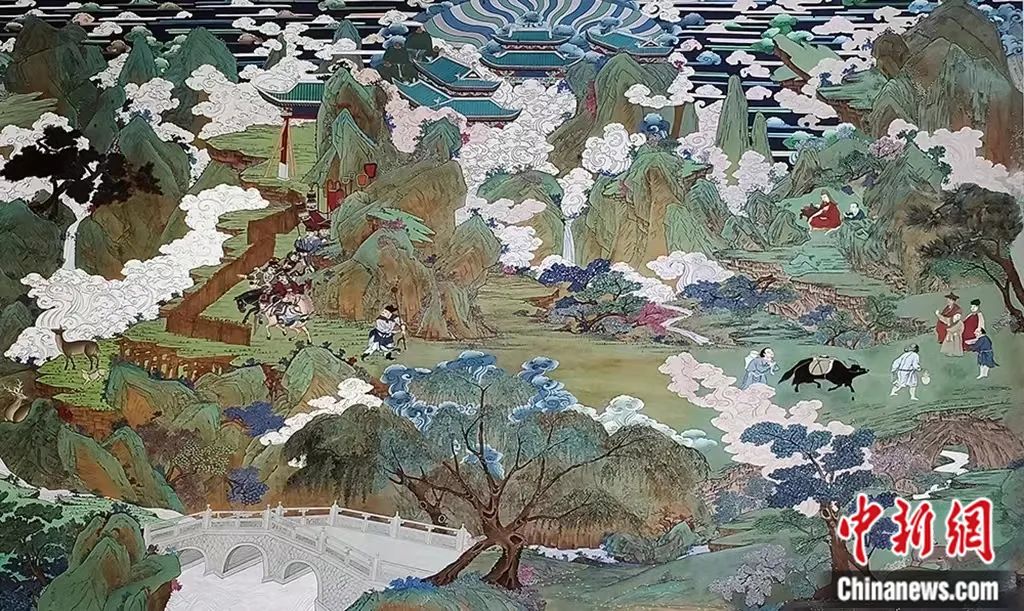 臨摹、補(bǔ)繪的青海瞿曇寺壁畫(huà)。受訪者 供圖