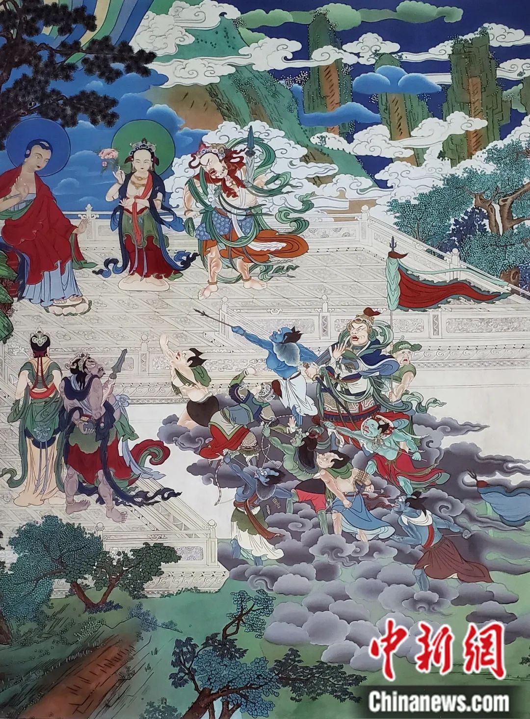 臨摹、補(bǔ)繪的青海瞿曇寺壁畫(huà)。受訪者 供圖